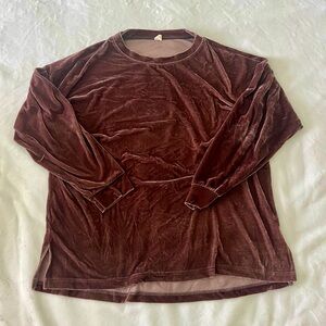 Maroon velvet sweatshirt